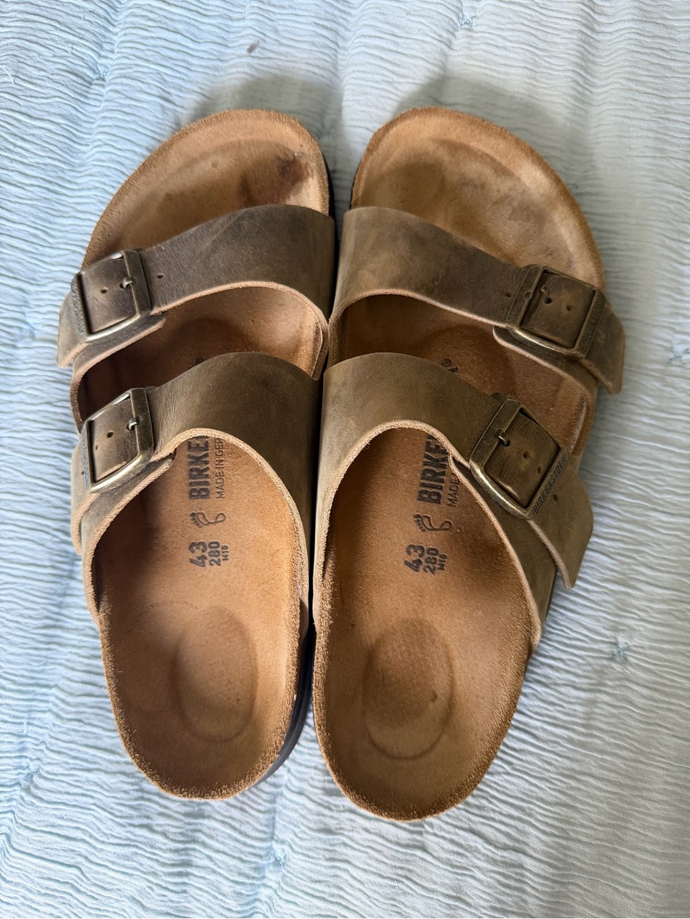 Birkenstock Men’s Double Strap Sandals in Brown size 43 Arizona Crosstown